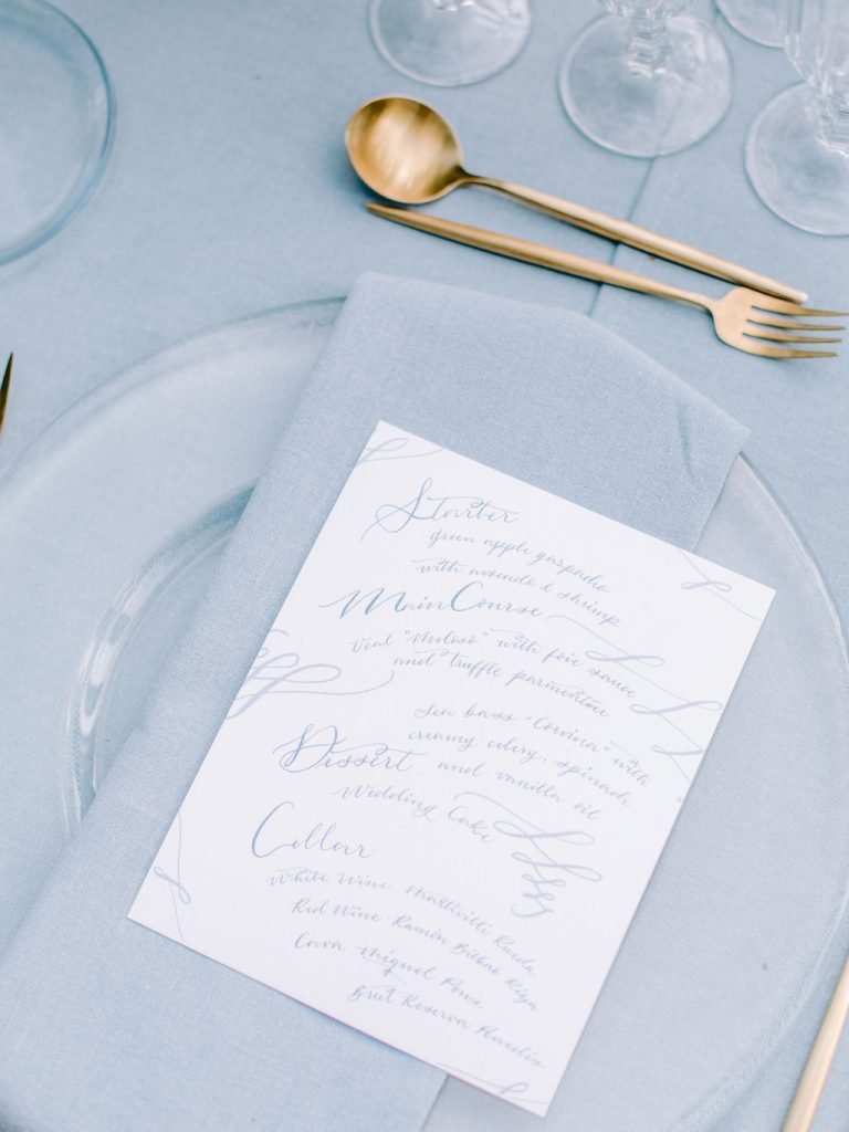 wedding planner elegant menu card