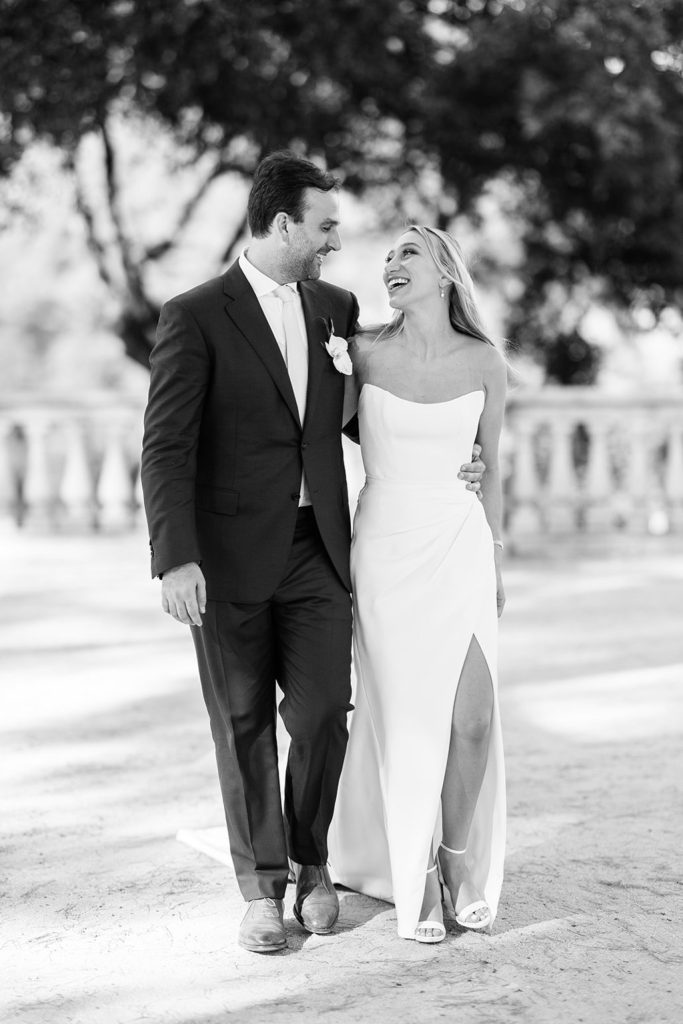 wedding planner bride and groom laughing