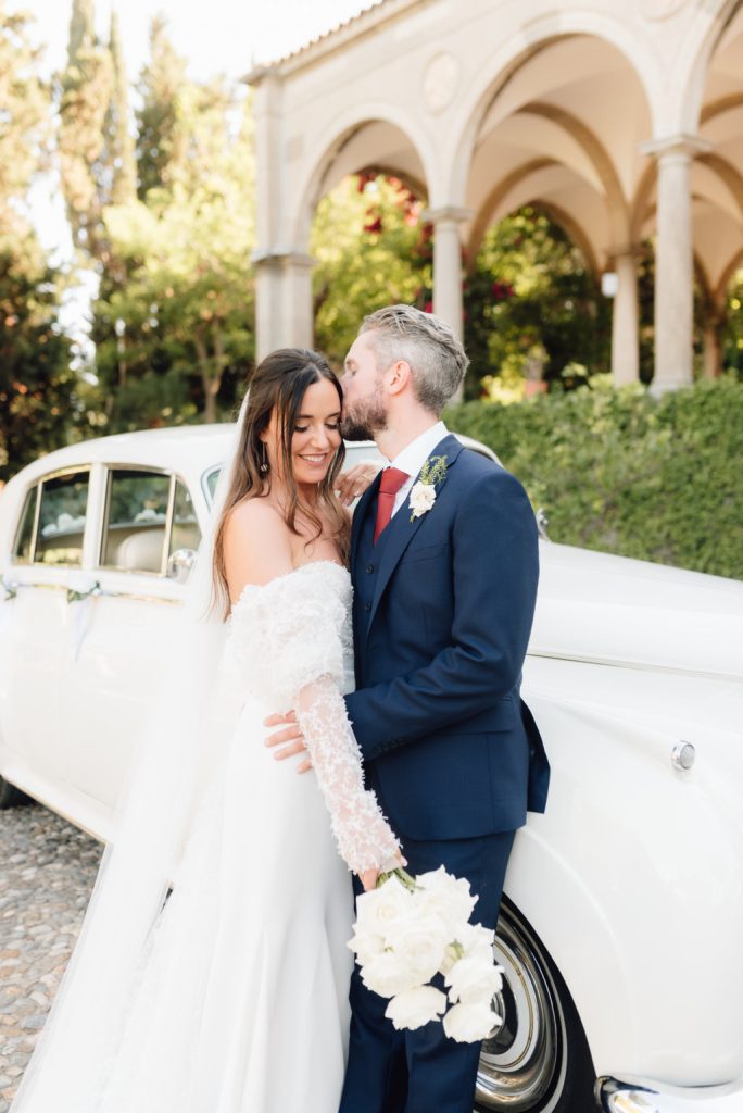wedding planner couple portrait car
