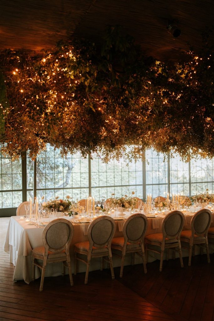 wedding planner false ceiling fairy lights table decor